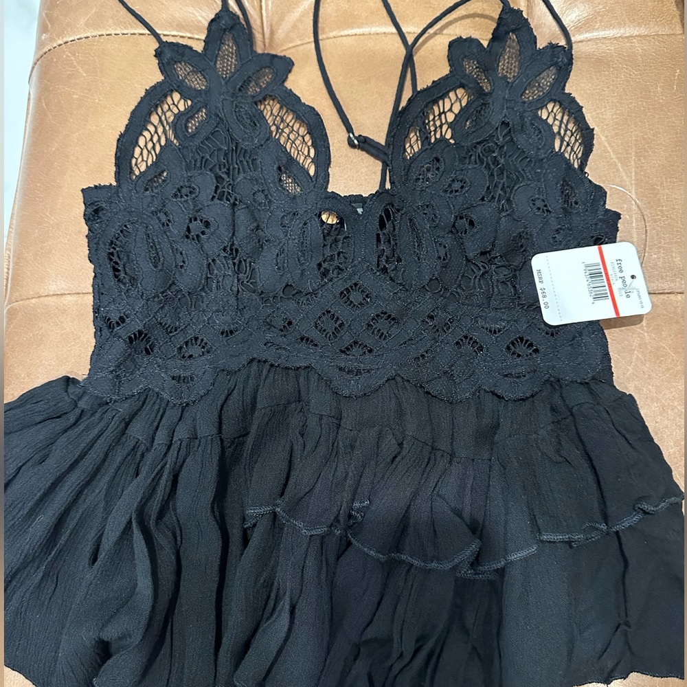 🖤 NWT FREE PEOPLE ADELLA SHIRT IN BLACK SIZE XS - Picture 5 of 5